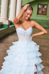 Nox Anabel R1688 Layered Tulle Sweetheart Strapless Dress