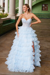 Nox Anabel R1688 Layered Tulle Sweetheart Strapless Dress