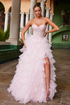 Nox Anabel R1688 Layered Tulle Sweetheart Strapless Dress