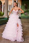 Nox Anabel R1688 Layered Tulle Sweetheart Strapless Dress