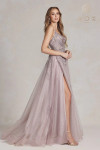 Nox Anabel G1149 Polyester Tulle Embellished V-neck Dress Nox Anabel G1149 Polyester Tulle Embellished V-neck Dress
