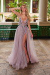 Nox Anabel G1649 Sequin Deep V-Neck Sleeveless A-line Dress