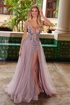 Nox Anabel G1649 Sequin Deep V-Neck Sleeveless A-line Dress