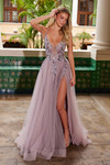 Nox Anabel G1649 Sequin Deep V-Neck Sleeveless A-line Dress Nox Anabel G1649 Sequin Deep V-Neck Sleeveless A-line Dress