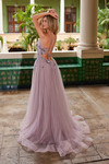 Nox Anabel G1649 Sequin Deep V-Neck Sleeveless A-line Dress