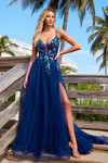 Nox Anabel G1649 Sequin Deep V-Neck Sleeveless A-line Dress