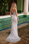 Nox Anabel C1603 Beaded Tulle V-neck Sleeveless Prom Dress