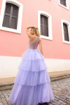 Nox Anabel P1400 Corset Tiered Tulle One Shoulder Prom Dress