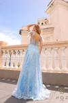 Nox Anabel T1336 Glitter Print V-neck Sleeveless Prom Dress