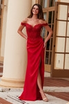 Nox Anabel F1572 Stretch Satin Sequin Applique Prom Dress