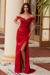 Nox Anabel F1572 Stretch Satin Sequin Applique Prom Dress