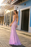 Nox Anabel D1465 Sequin Scoop Neck Fringe Sleeveless Gown