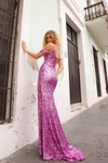 Nox Anabel Q1389 Sequin V-Neck Off-Shoulder Fitted Prom Gown