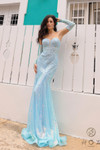 Nox Anabel D1263 Tulle Sequined Sweetheart Neck Prom Dress