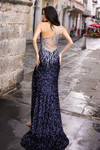 Nox Anabel E1280 Sequin Sheer One-Shoulder Fitted Prom Gown
