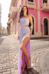 Nox Anabel A1307 Sequin Cut-Out Side One Shoulder Prom Gown