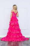 Nox Anabel R1299 Ruffle Lace Tiered Off Shoulder Long Dress
