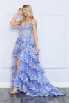 Nox Anabel R1299 Ruffle Lace Tiered Off Shoulder Long Dress