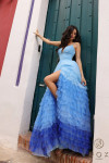 Nox Anabel C1420 Ombre Ruffle Sleeveless A-Line Prom Dress
