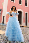 Nox Anabel T1338 Layered Ruffle Sweetheart Strapless Dress