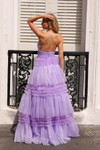 Nox Anabel R1316 Glitter Layered Tulle Deep V-neck Dress