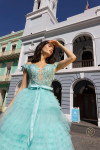 Nox Anabel E1293 Ruffled Tulle Layered Off Shoulder Dress
