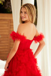 Nox Anabel Y1472 Ruffled Off Shoulder Sweetheart Neck Dress