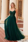 Nox Anabel F1567 Embroidered Sheer Boned Waist Prom Dress