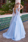 Nox Anabel H1680 Tulle Sheer Draped Tie-up Straps Prom Dress
