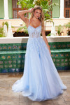 Nox Anabel H1682 Tulle Floral Sweetheart Neckline Prom Dress