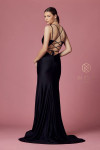 Nox Anabel T481 Satin Scoop Neck Spaghetti Straps Prom Gown