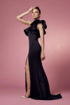 Nox Anabel E467 One Shoulder Ruffle Overlay Fitted Gown