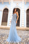 Nox Anabel A1376 Beaded Spaghetti Straps Sleeveless Gown
