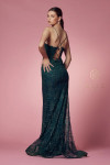 Nox Anabel R282-1 Glitter V-neck Sleeveless Trumpet Dress