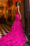 Nox Anabel C1422 Feathers V-neckline Sleeveless Prom Gown