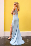 Nox Anabel G1365 Satin Embroidered Sequin Sleeveless Gown