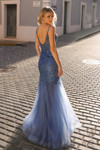Nox Anabel F1467 Glitter Sheer Beaded Sleeveless Prom Dress