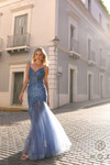 Nox Anabel F1467 Glitter Sheer Beaded Sleeveless Prom Dress