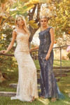 Nox Anabel E1006 Floral Illusion Neckline Sleeveless Gown