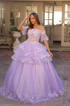 Nox Anabel H1360 Floral Glitter Off Shoulder Prom Ball Gown