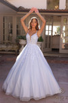 Nox Anabel H1357 Floral Double Strap Sleeveless Ball Gown