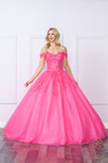 Nox Anabel H1349 Embroidered Off-shoulder V-neck Ball Gown