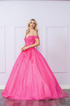 Nox Anabel H1349 Embroidered Off-shoulder V-neck Ball Gown