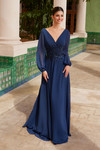 Nox Anabel ME128 Flowing Chiffon V-neck Long Sleeve Dress