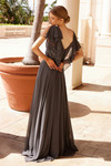 Nox Anabel MJ132 Chiffon Draped Sleeves V-neckline Dress