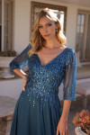 Nox Anabel MF100 Chiffon Sequin V-Neck 3/4 Sleeves Dress