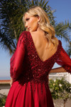 Nox Anabel MF100 Chiffon Sequin V-Neck 3/4 Sleeves Dress