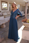 Nox Anabel MF100 Chiffon Sequin V-Neck 3/4 Sleeves Dress