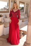 Nox Anabel MF103 Chiffon Sequin V-Neck 3/4 Sleeves Dress