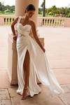 Nox Anabel E1526 Stretch Satin One Shoulder Wedding Dress